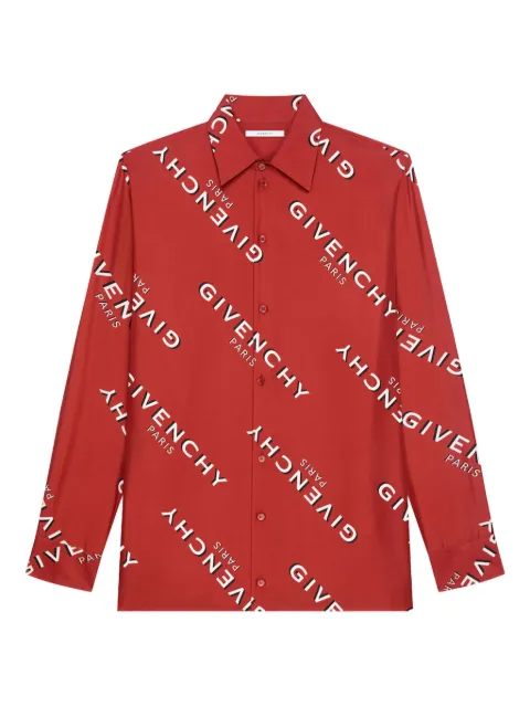 Givenchy logo-print silk shirt