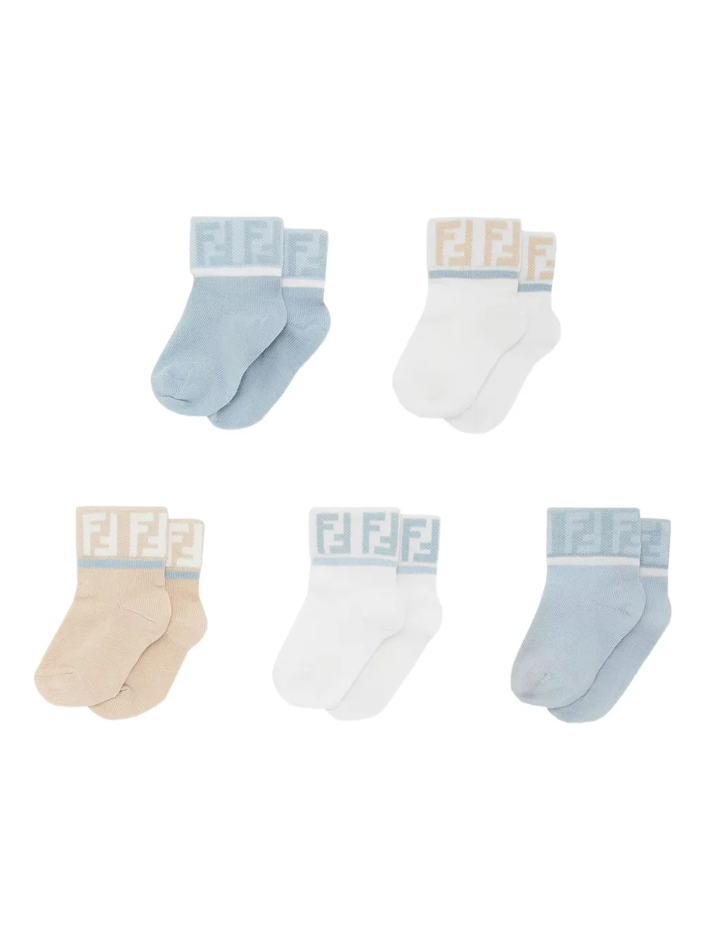Fendi Kids logo-detail socks | Blue | Image 1