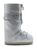 Moon Boot Kids glitter-embellishment lace-up boots - Silver