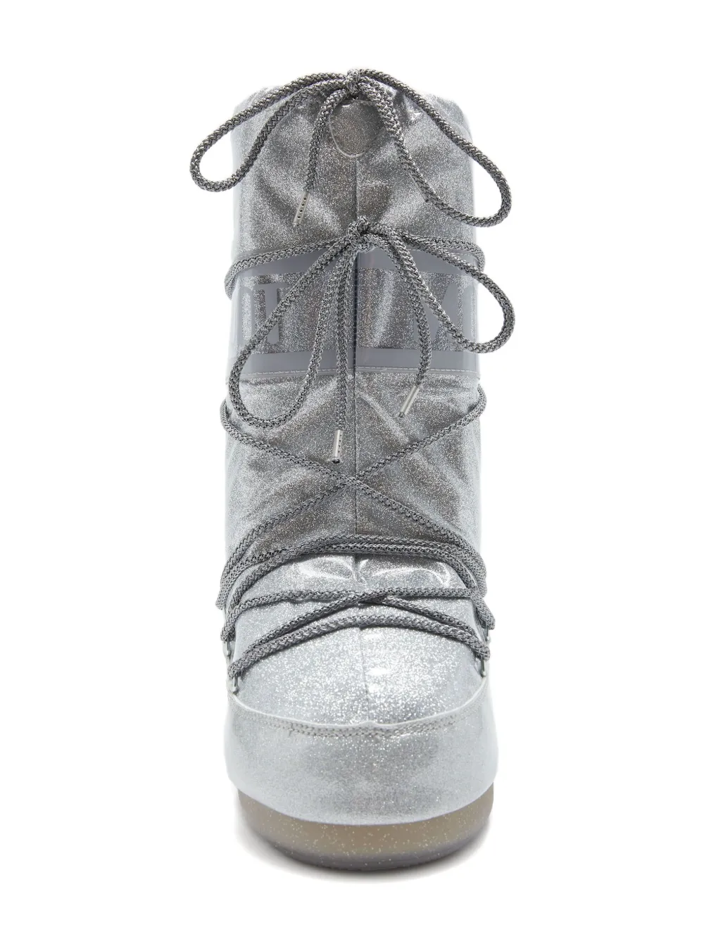 Moon Boot Glitter-embellishment Lace-up Boots In Silver