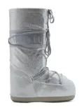 Moon Boot Kids glitter-embellishment lace-up boots - Silver