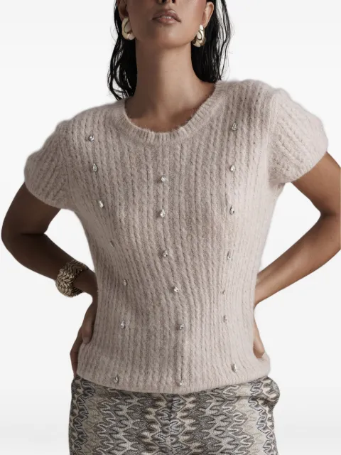PHO FIRENZE embellished cable-knit top