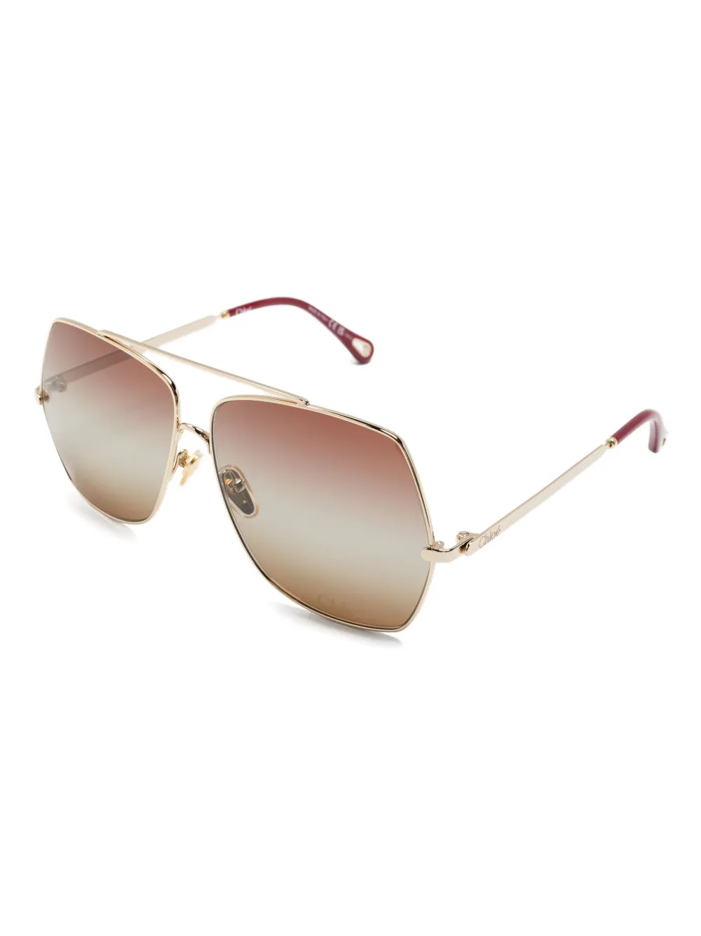Chloé Eyewear gold-tone geometric sunglasses - Goud