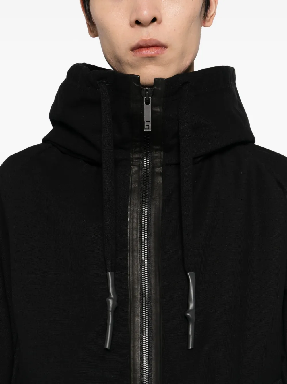 69 By Isaac Sellam Zip-up Hooded Jacket In Black