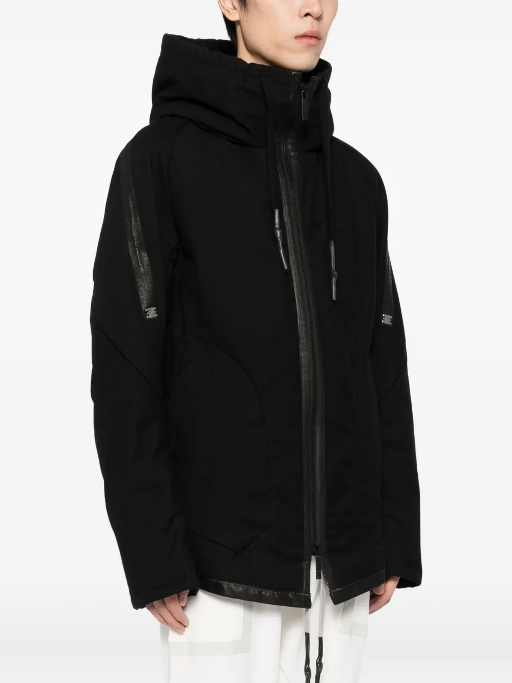 69 By Isaac Sellam Zip-up Hooded Jacket In Black