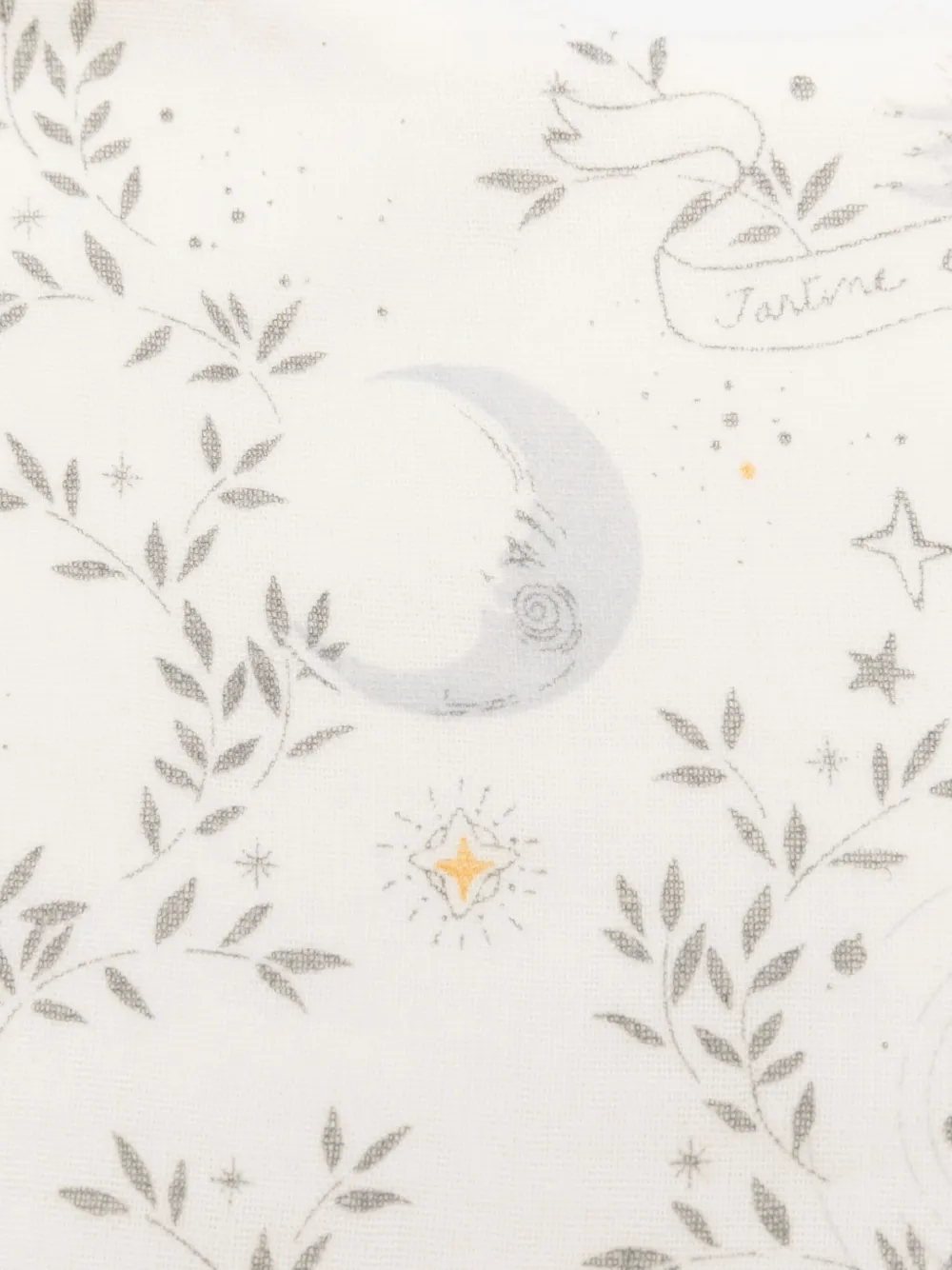 Tartine Et Chocolat Katoenen slabbetje met bladerprint Beige