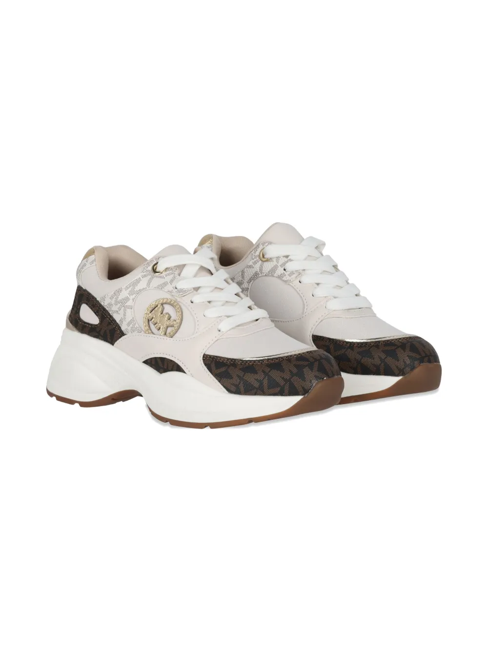 Michael Kors Kids logo-plaque sneakers | Neutrals | Image 1