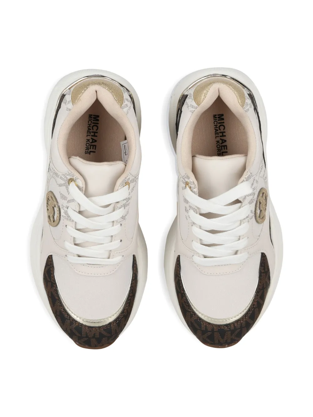 Michael Kors Kids logo-plaque sneakers Neutrals