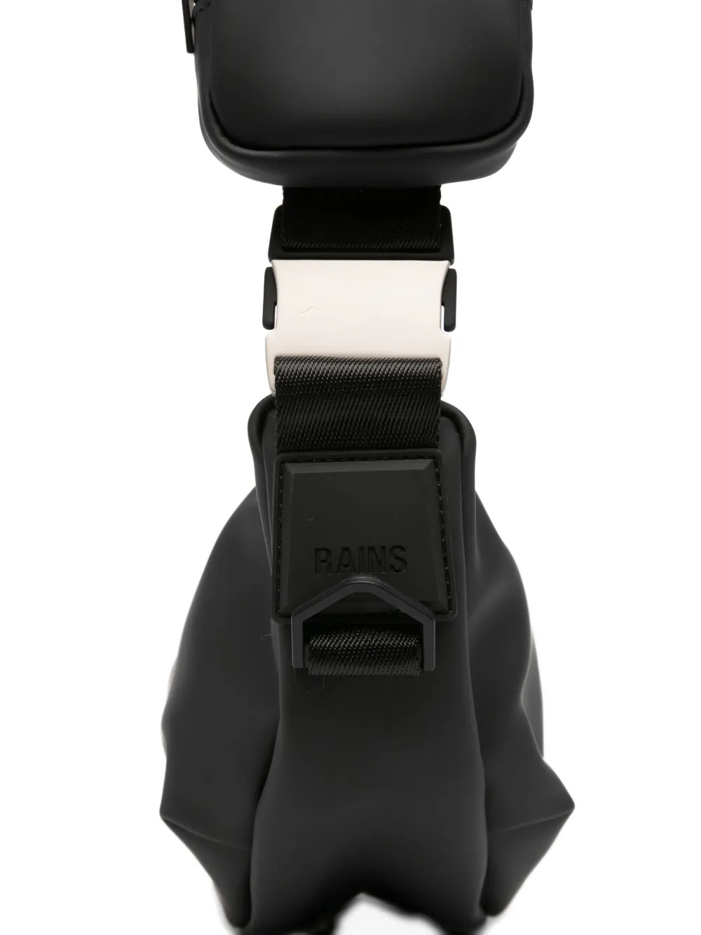 Rains Curved Zip-fastening Shoulder Bag In Black