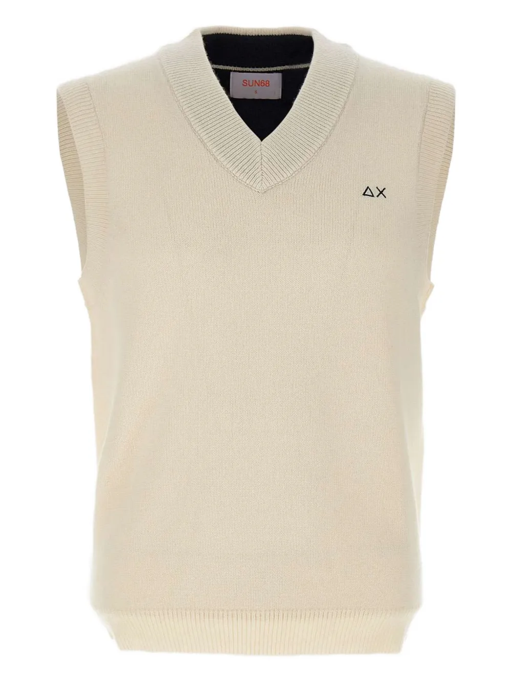 Sun68 v-neck logo-embroidered vest | Neutrals | Image 1
