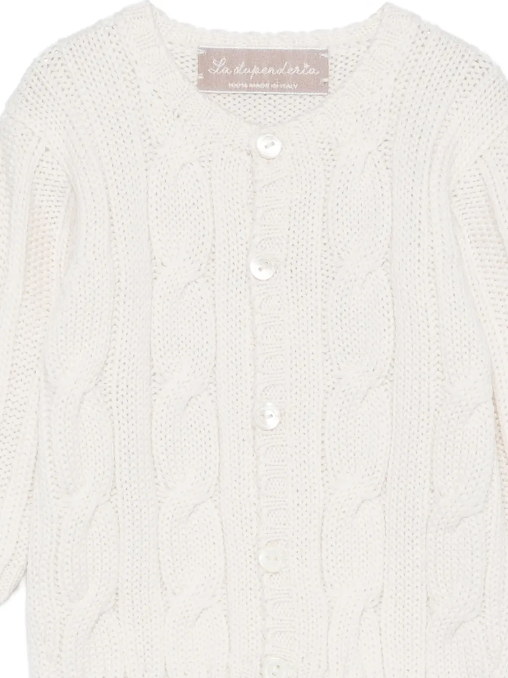 La Stupenderia Kabelgebreid vest Beige