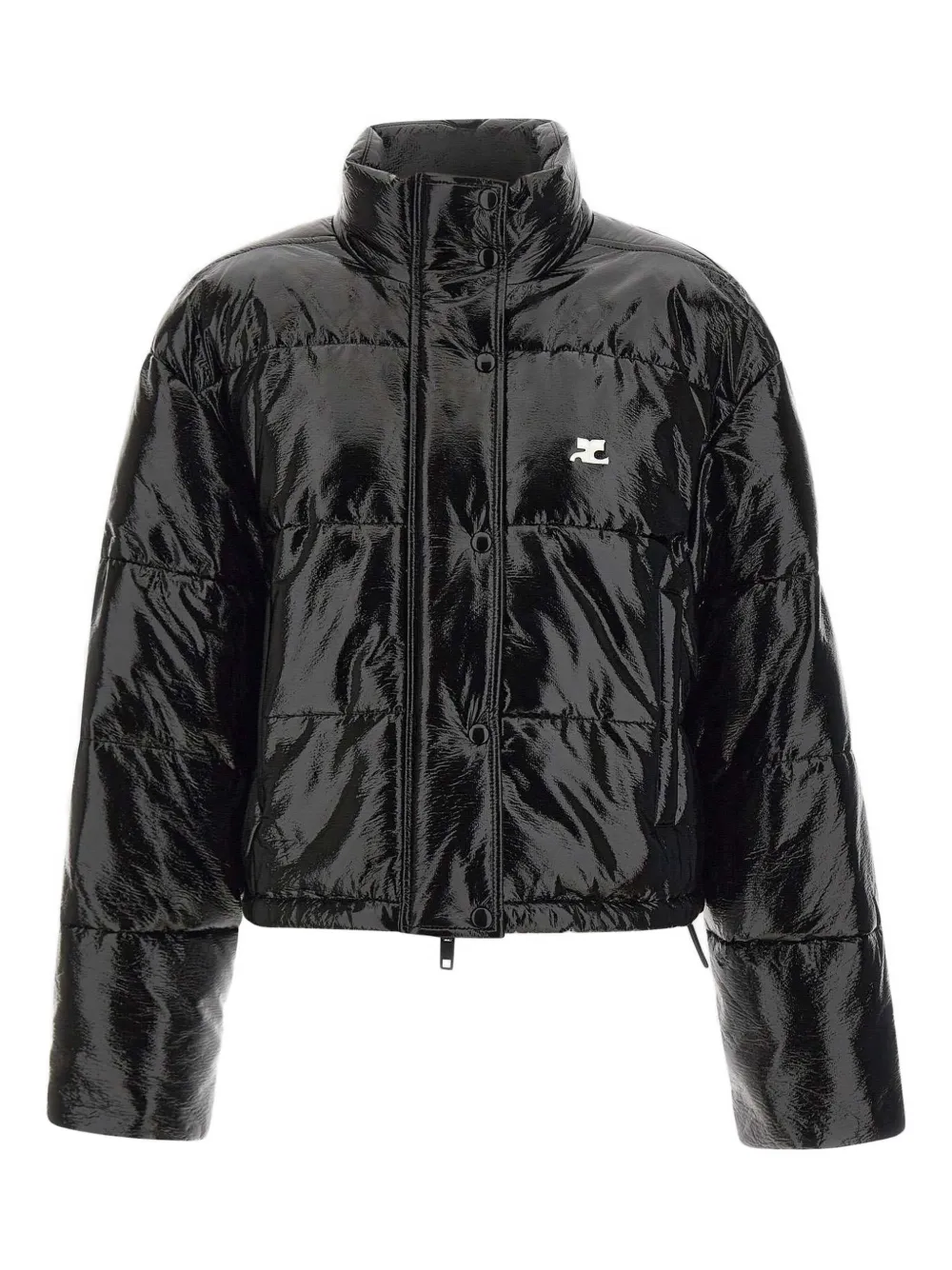 Courrèges Quilted Stand-collar Puffer Jacket In Black