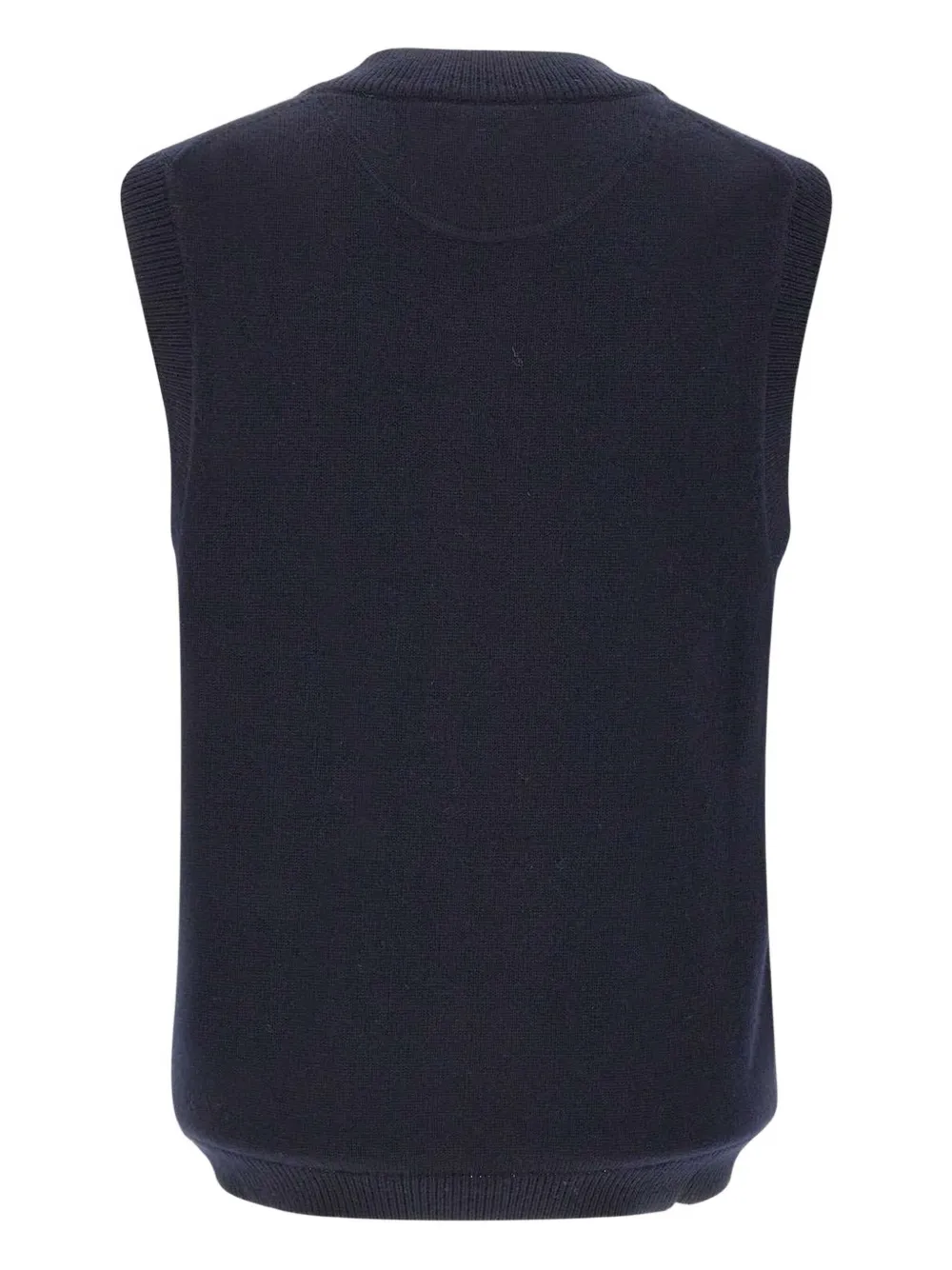 Sun68 V-neck embroidered-logo vest - Blauw