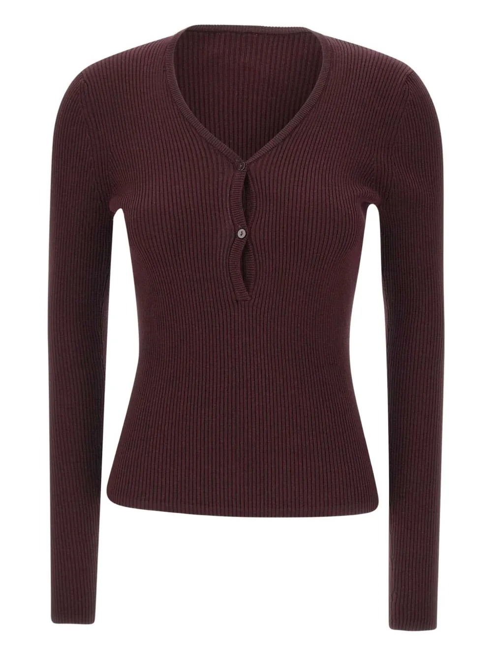 HERSKIND Oscar ribbed V-neck sweater | Red | Image 1