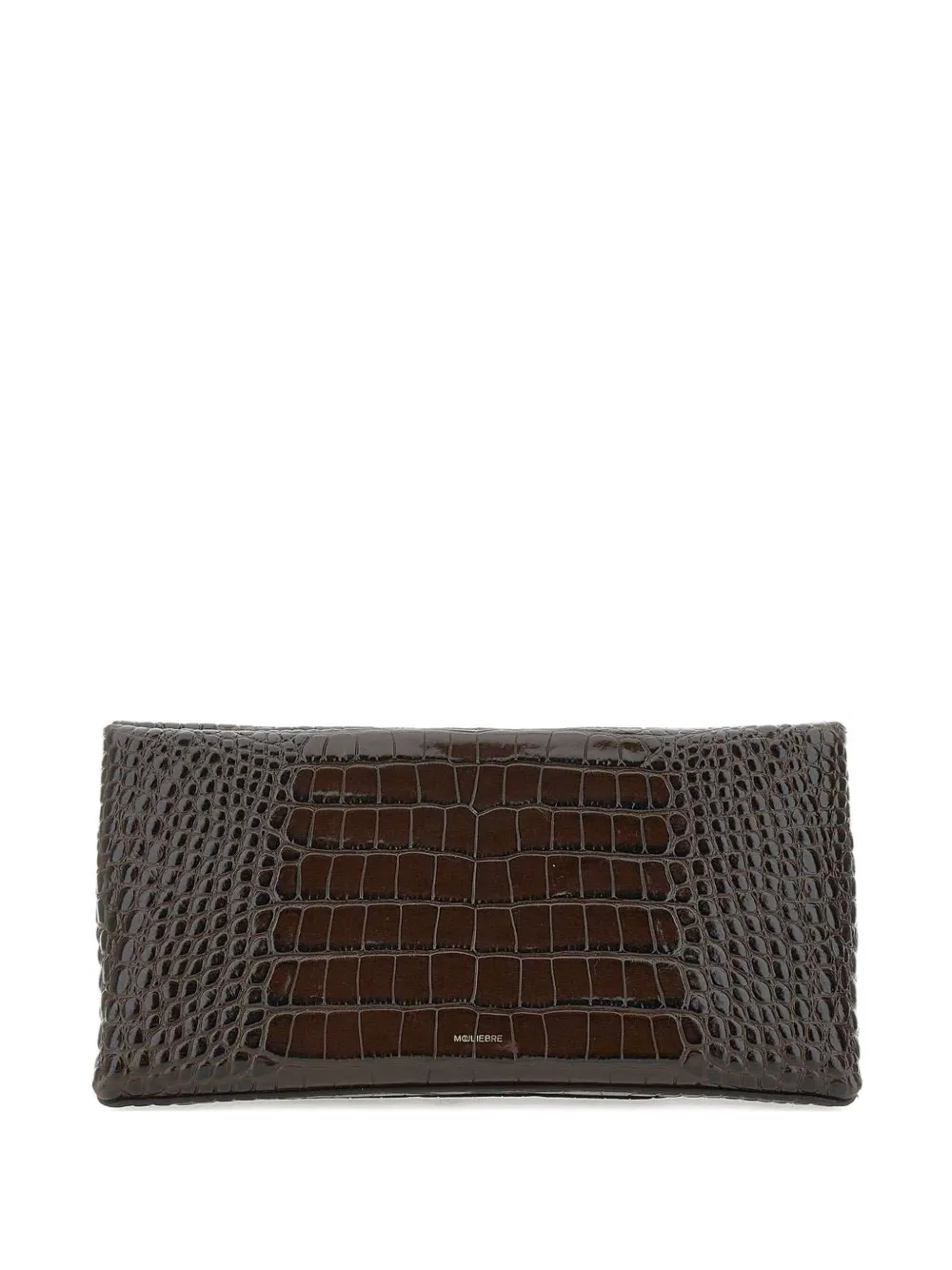 Mouliebre Crocodile-embossed Leather Clutch Bag In Brown