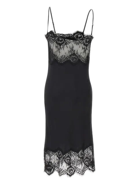 HERSKIND Vestido midi Linus com acabamento de renda
