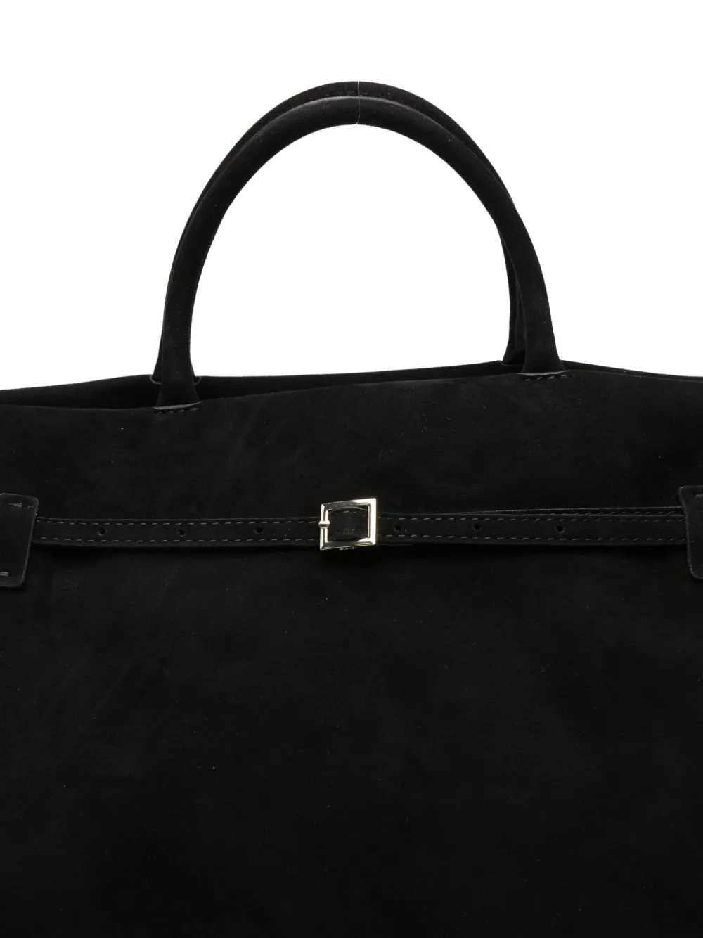 Manu Atelier Le Cambon 35 Suede Tote Bag In Black