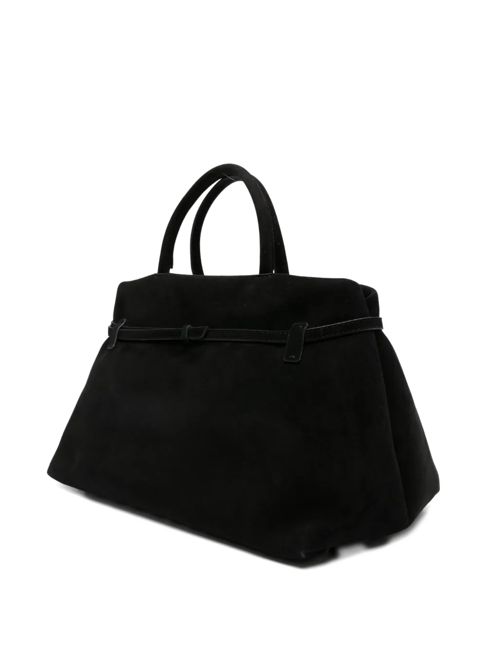 Manu Atelier Le Cambon 35 Suede Tote Bag In Black