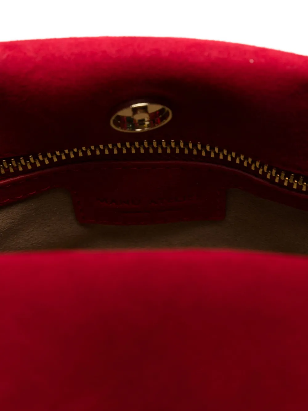Manu Atelier Le Cambon Suede Tote Bag In Red