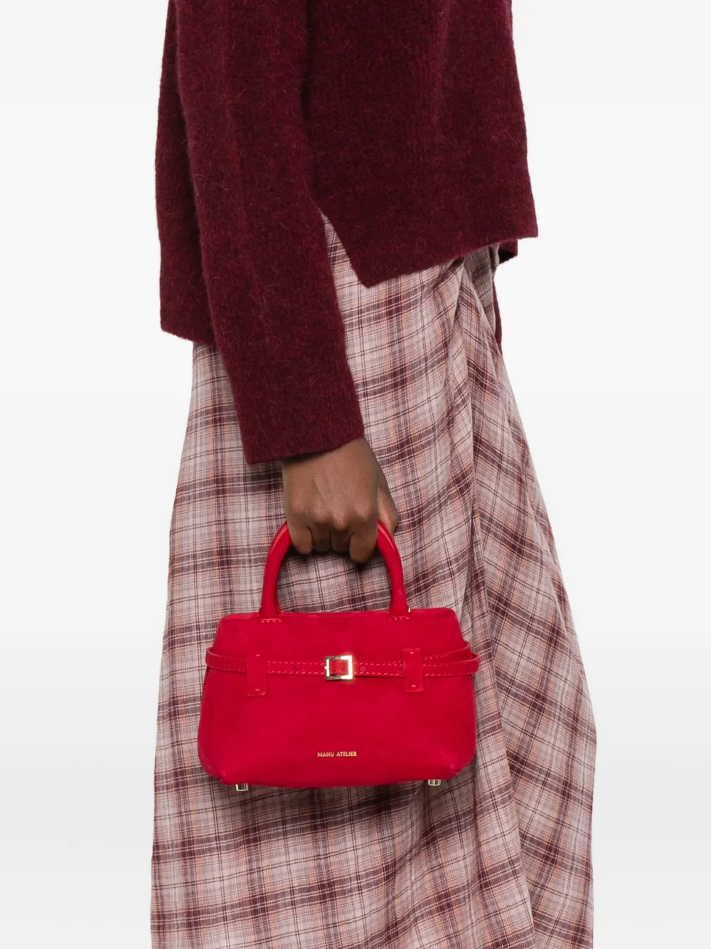 Manu Atelier Le Cambon suède shopper - Rood