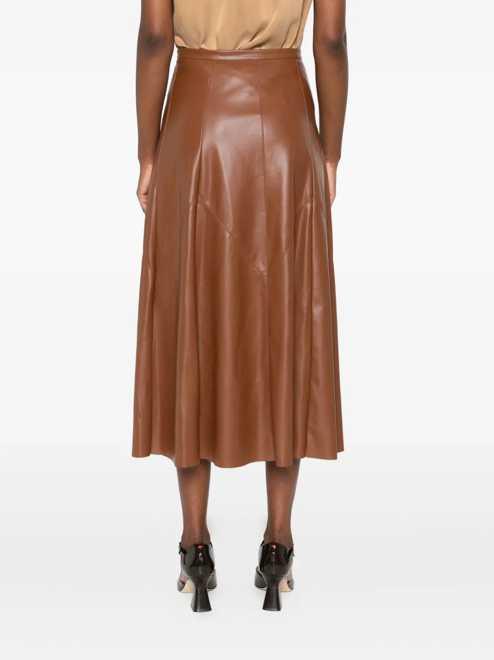 Dixie Panelled Midi Skirt In Brown