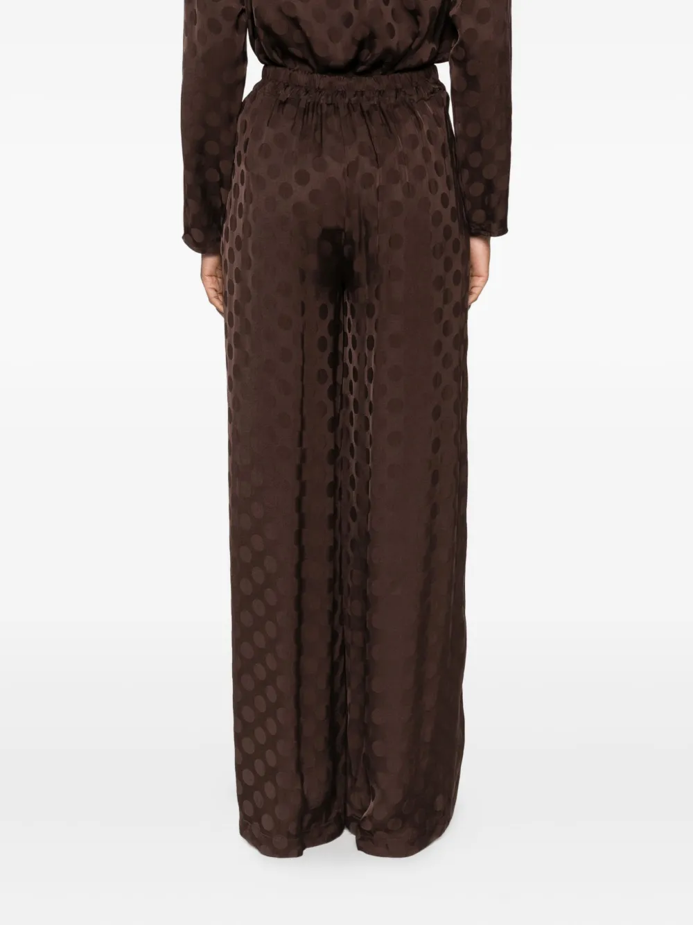 Dixie Pleated Polka-dot Trousers In Brown
