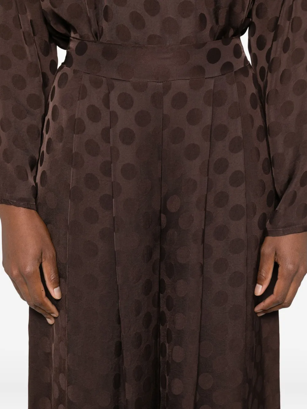 Dixie Pleated Polka-dot Trousers In Brown