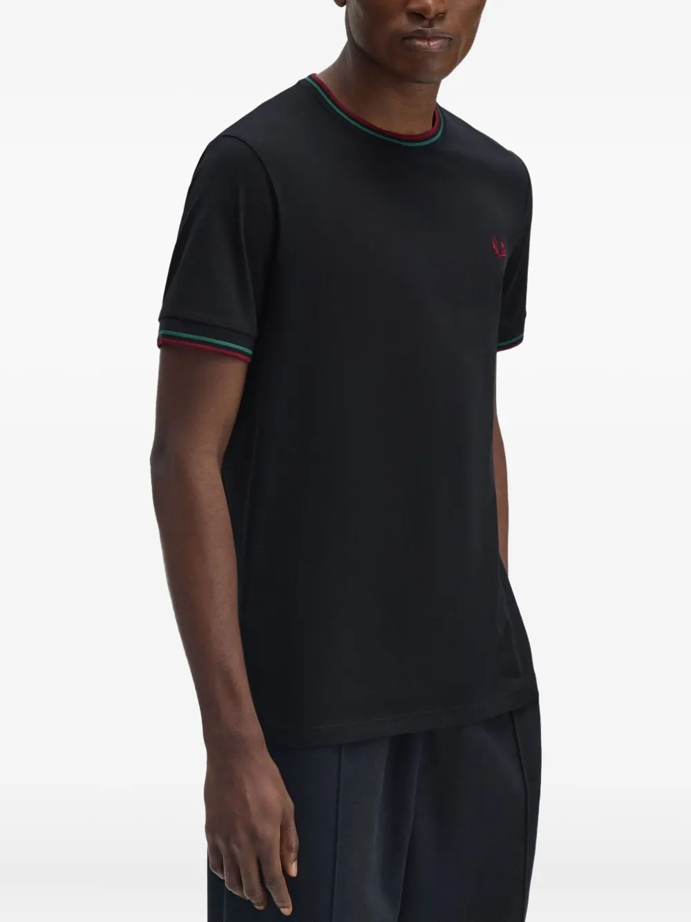 Fred Perry embroidered-logo T-Shirt - Blauw