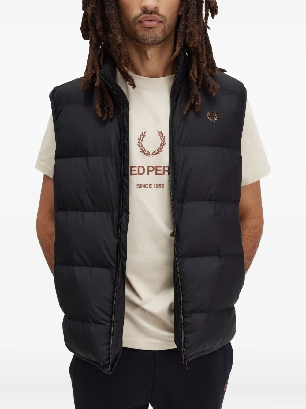 Fred Perry ジップ パデッドベスト | ブラック | Image 1