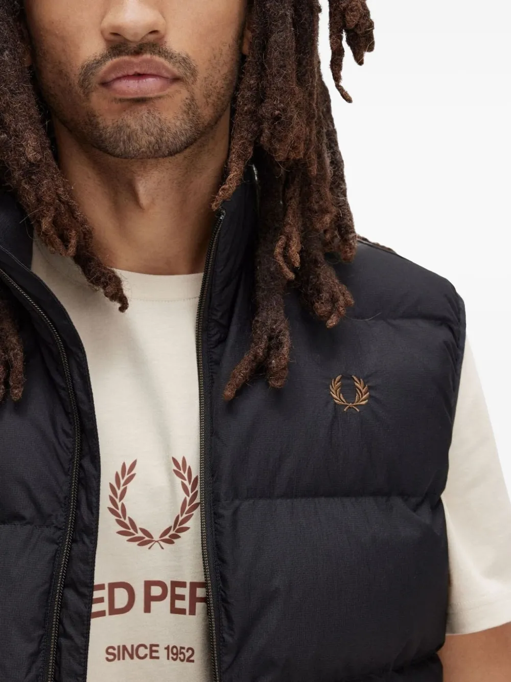 Fred Perry Bodywarmer met rits Zwart
