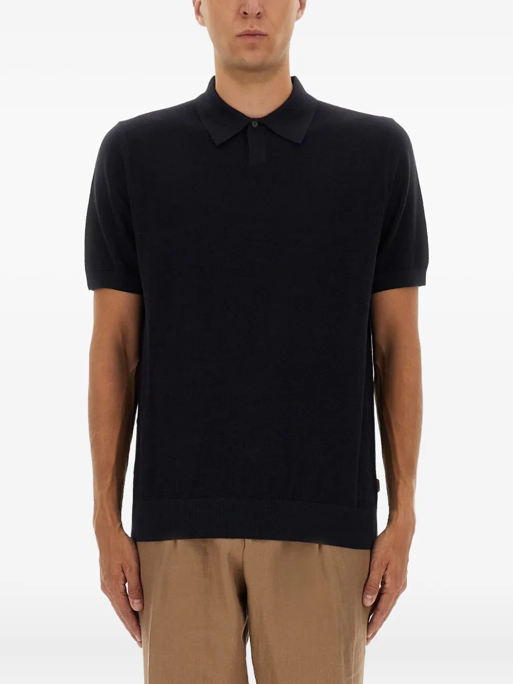 BOSS virgin-wool polo shirt - Blu