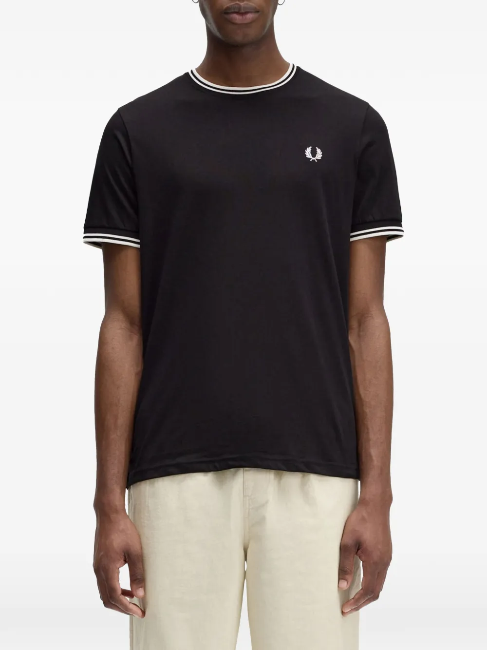 Fred Perry Ringer Laurel T-Shirt - Zwart
