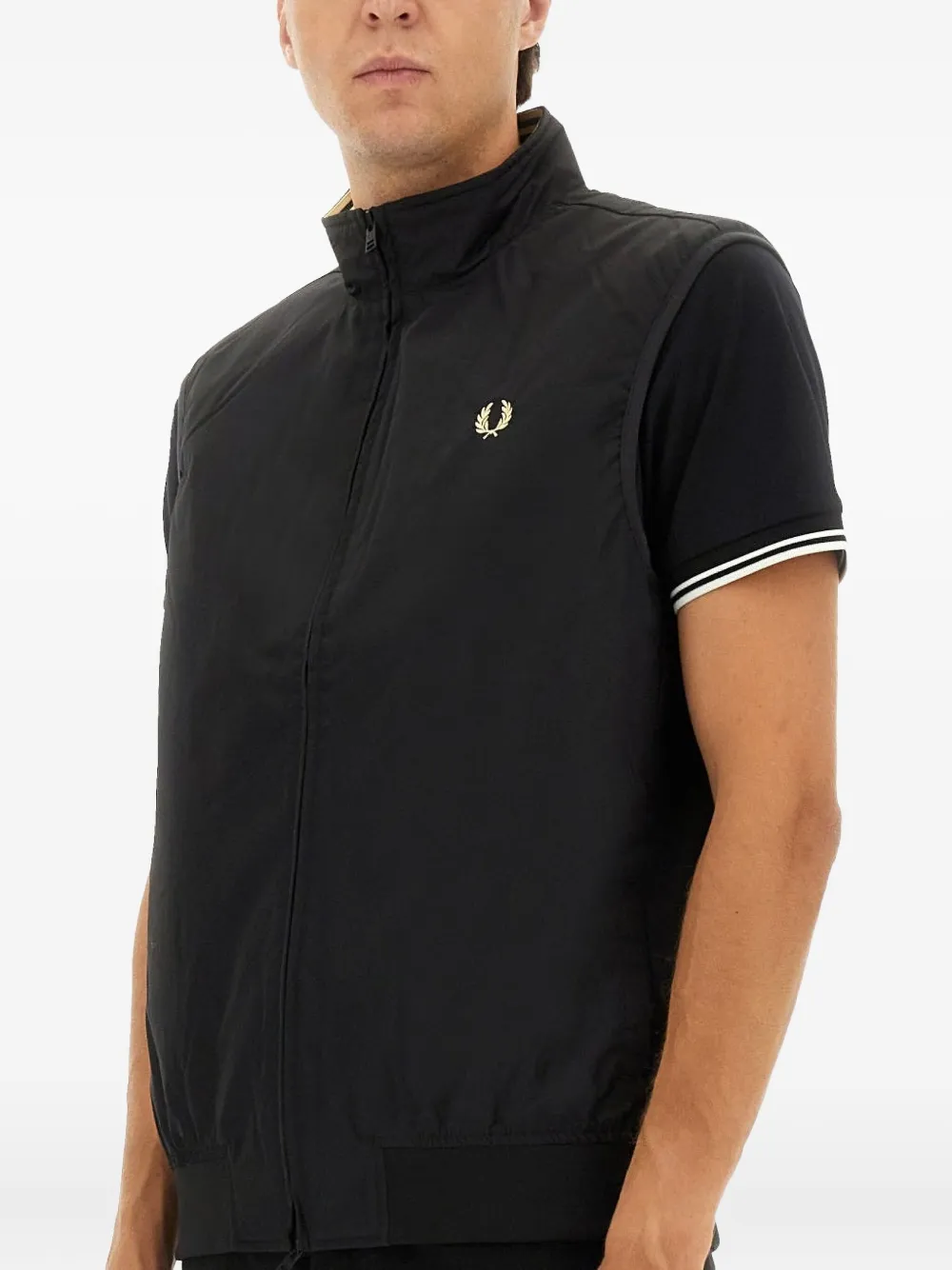 Fred Perry Laurel-Wreath gilet met rits Zwart