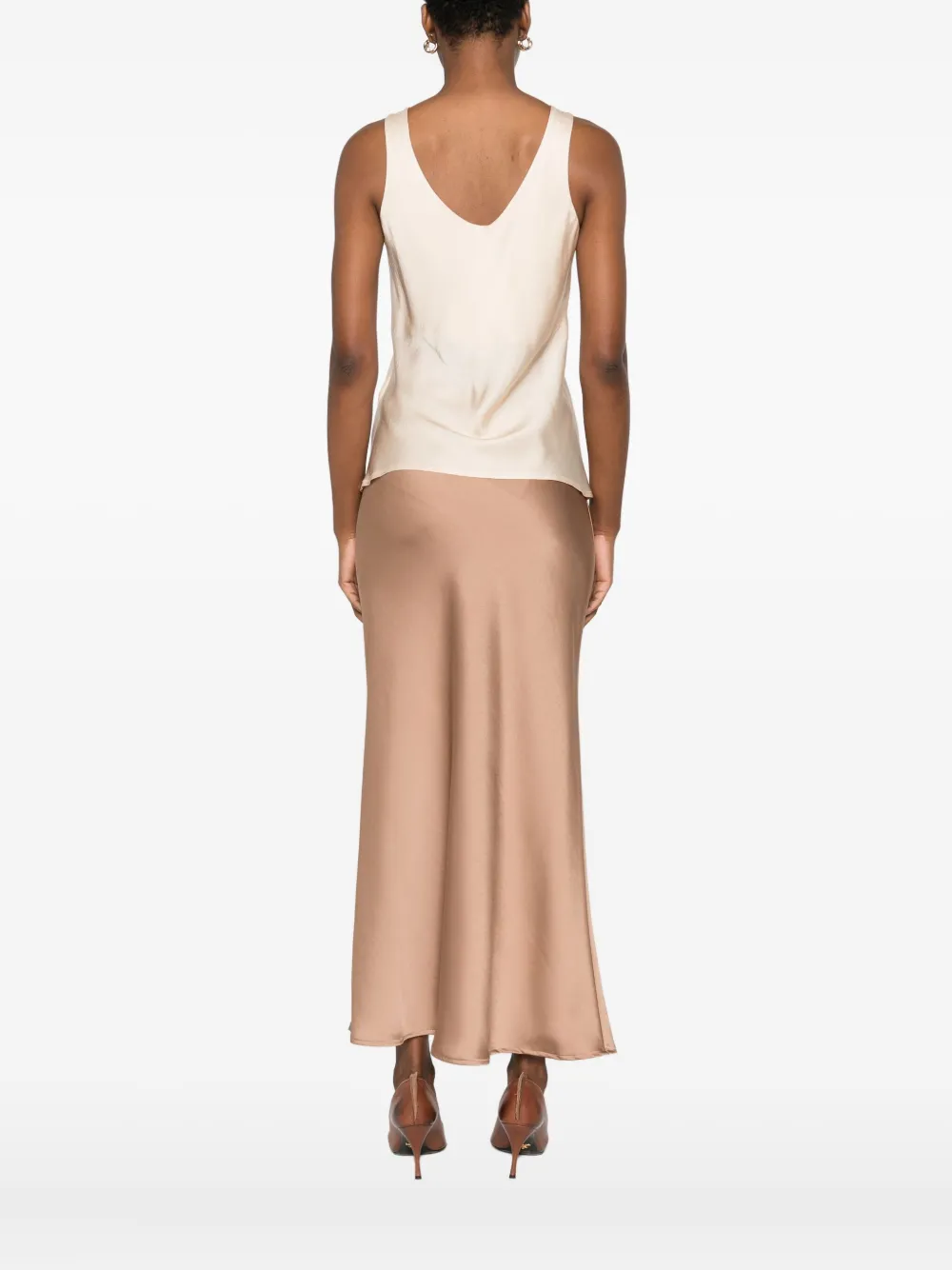 Dixie V-neck Cotton Top In Neutral