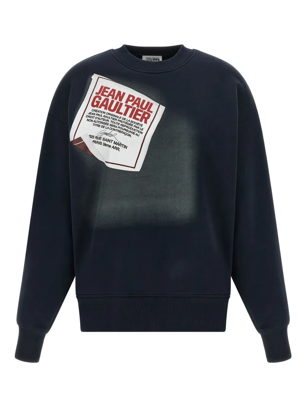 Jean Paul Gaultier label-print cotton sweatshirt - ブルー Jean Paul Gaultier label-print cotton sweatshirt - ブルー
