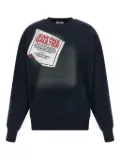Jean Paul Gaultier label-print cotton sweatshirt - Blue