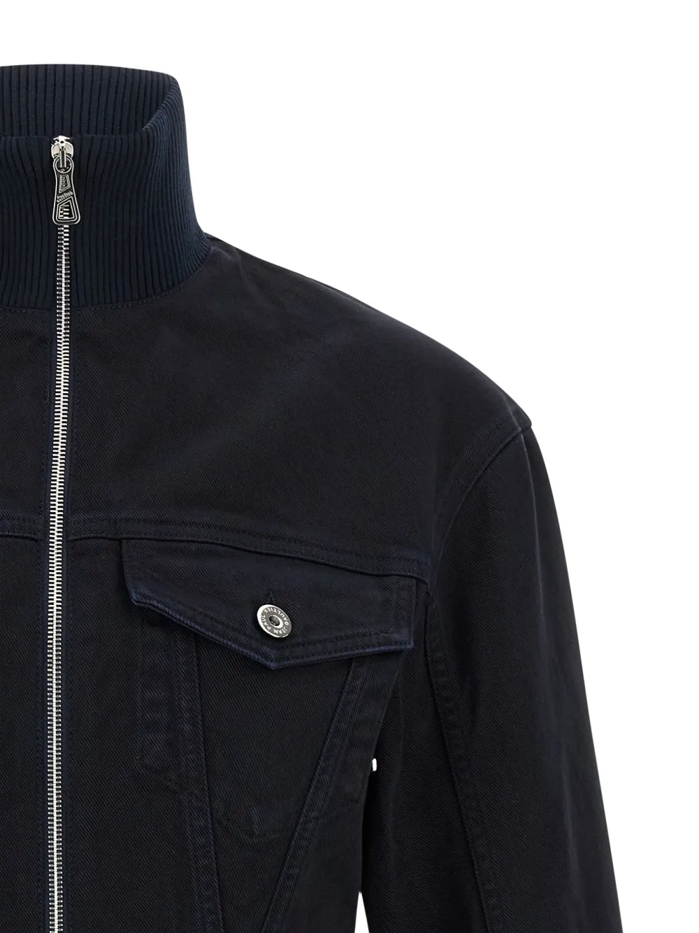 Jean Paul Gaultier The Slit Denim Puffer Jackets Blue In Black