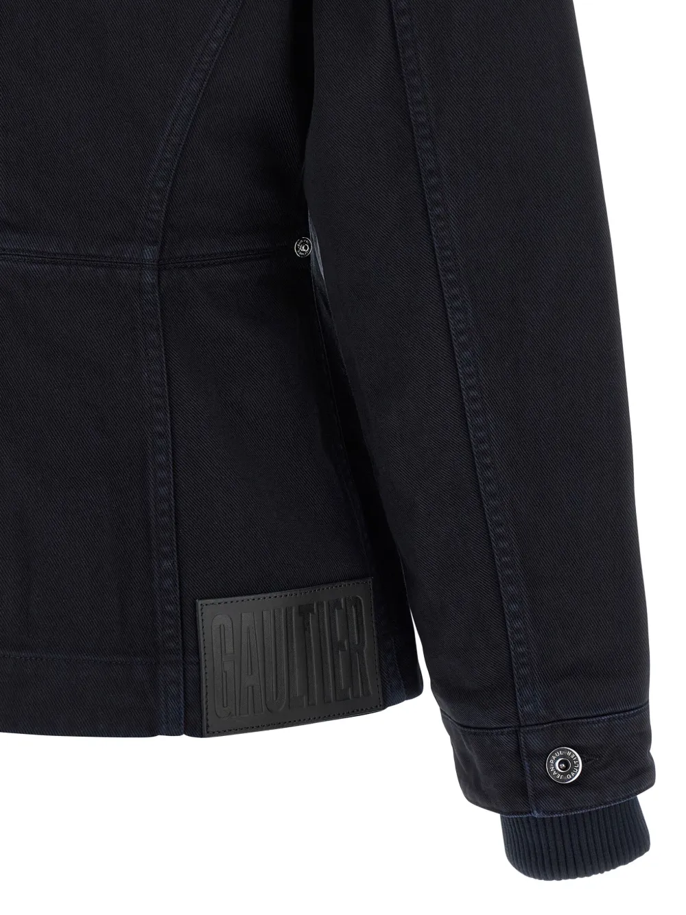 Jean Paul Gaultier The Slit Denim Puffer Jackets Blue In Black
