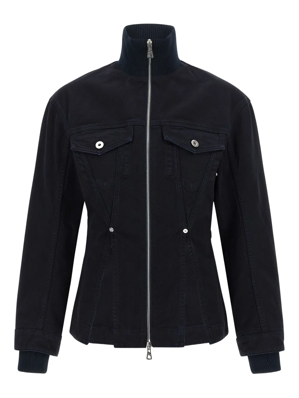 Jean Paul Gaultier The Slit Denim Puffer Jackets Blue In Black