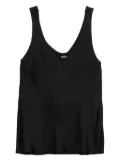 DIXIE V-neck cotton top - Black