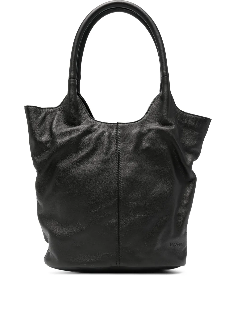 Vic Matie double-handle leather tote bag | Black | Image 1