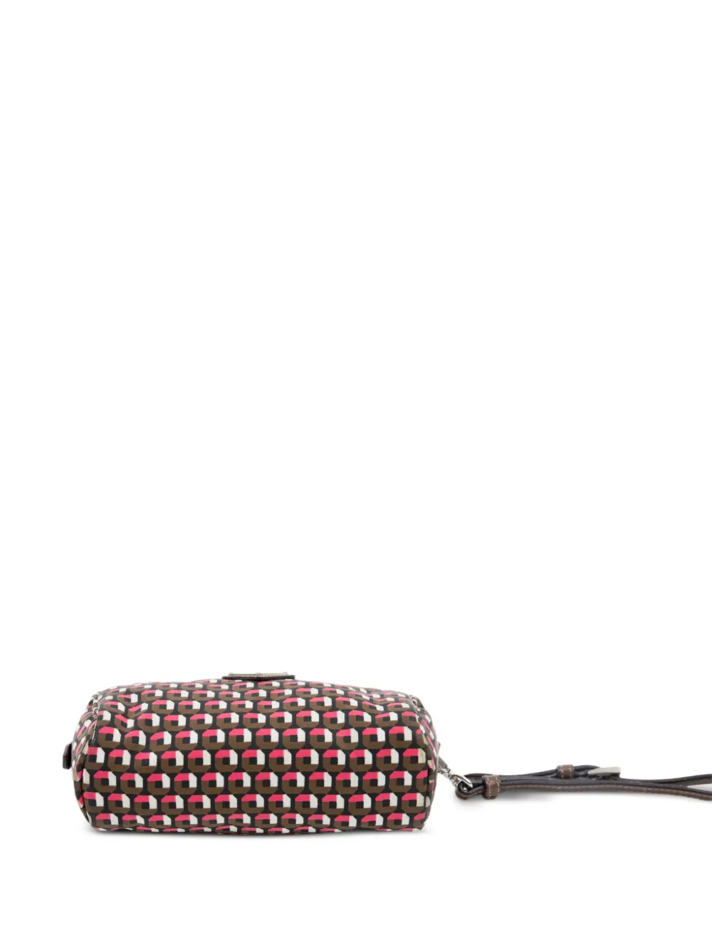 Pre-owned Prada 2024 Geometric-print Clutch In Brown