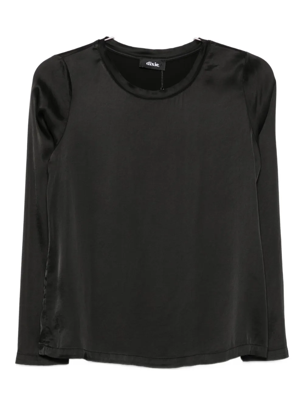 DIXIE long-sleeve satin T-shirt | Black | Image 1