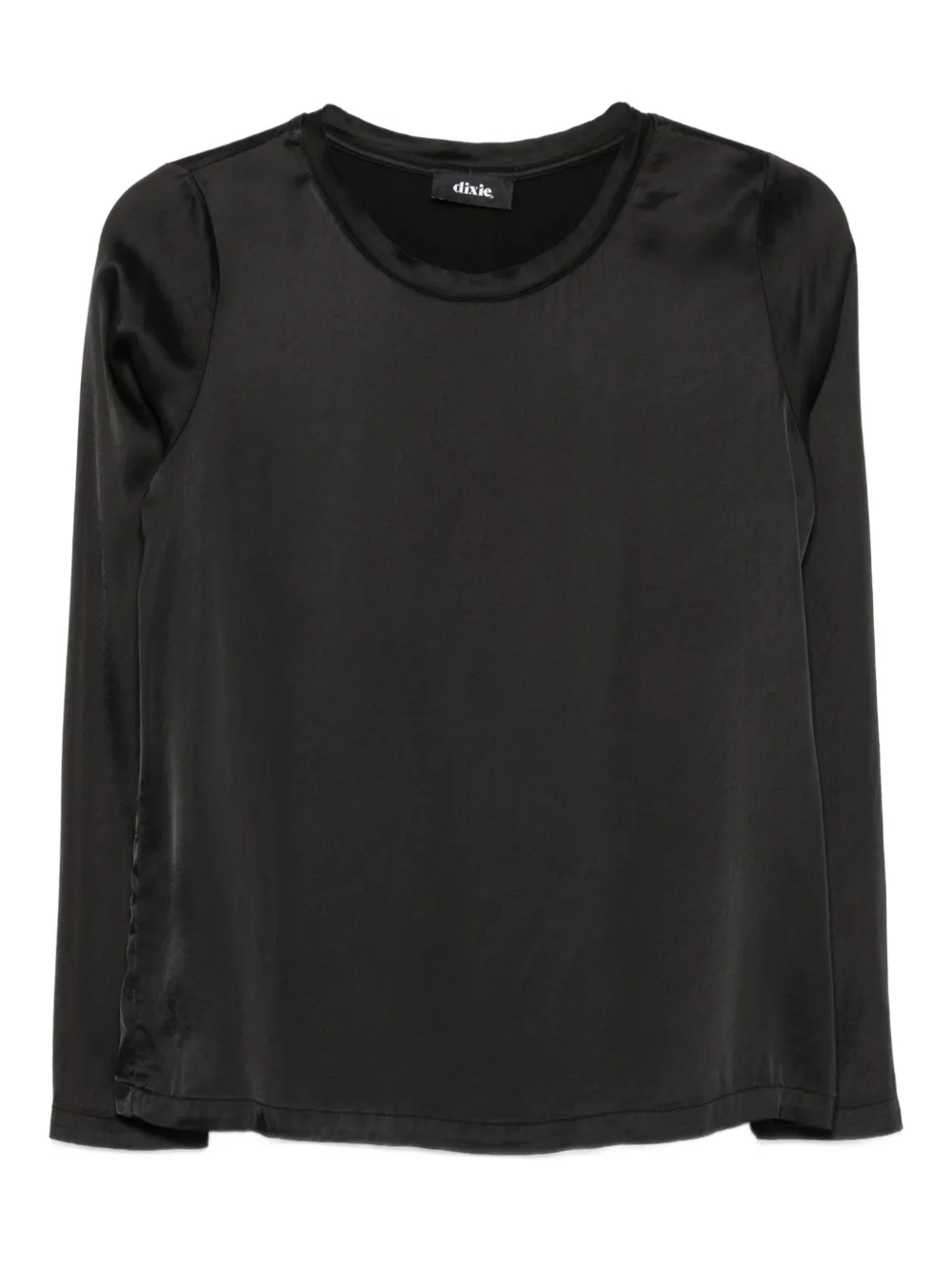 DIXIE long-sleeve satin T-shirt | Black | Image 1