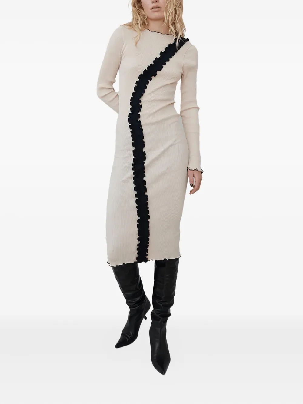 OpéraSPORT Midi-jurk met ruches - Beige
