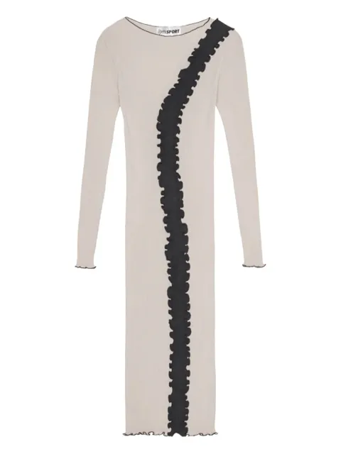 OpéraSPORT ribbed ruffle-hem midi day dress