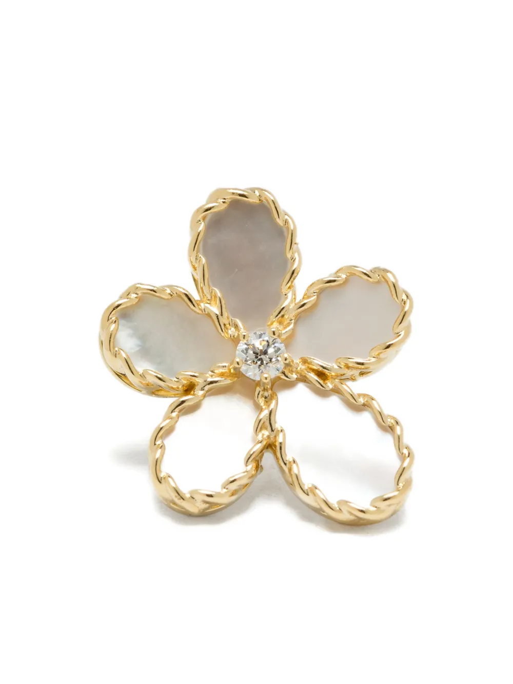 Roberto Coin 18K yellow gold diamond and mother-of-pearl earrings - Roberto Coin 18K yellow gold diamond and mother-of-pearl earrings -