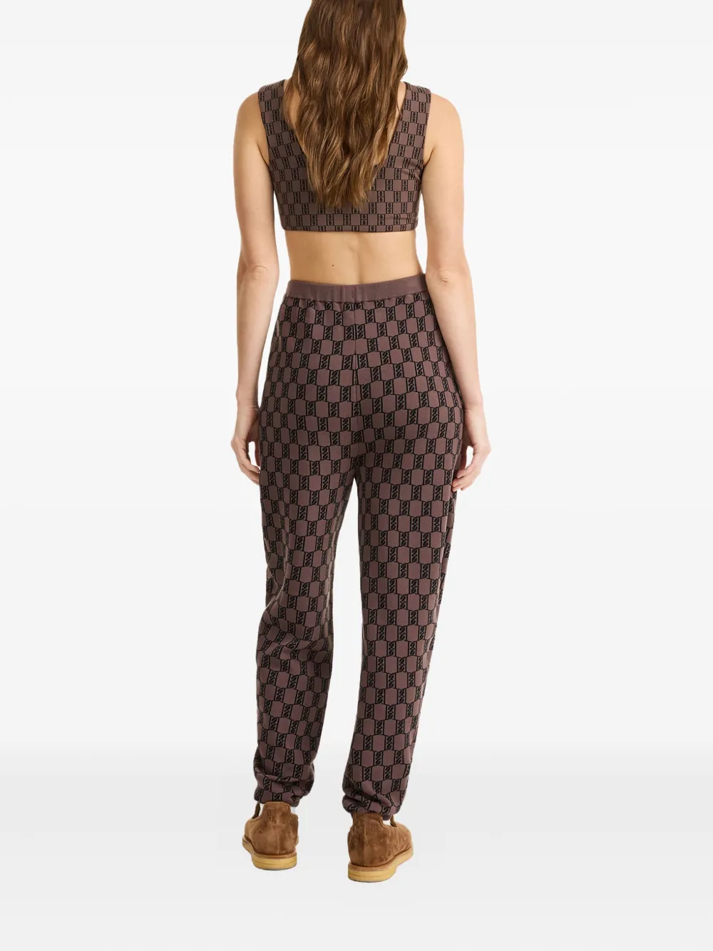 By Malene Birger Monogram Knit Sweatpants In Brown