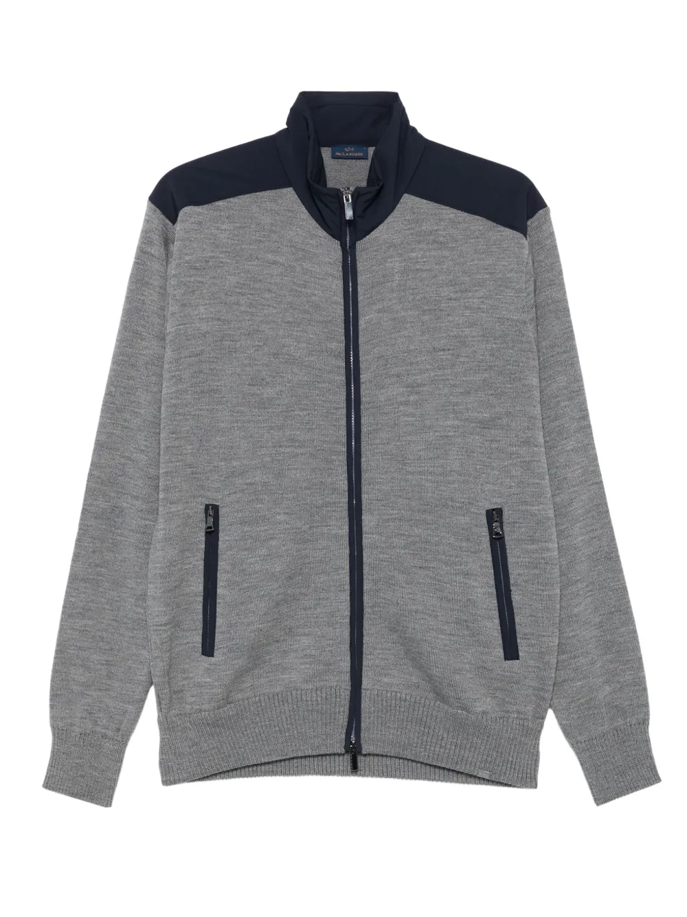 Paul & Shark zip-front panelled cardigan - グレー Paul & Shark zip-front panelled cardigan - グレー