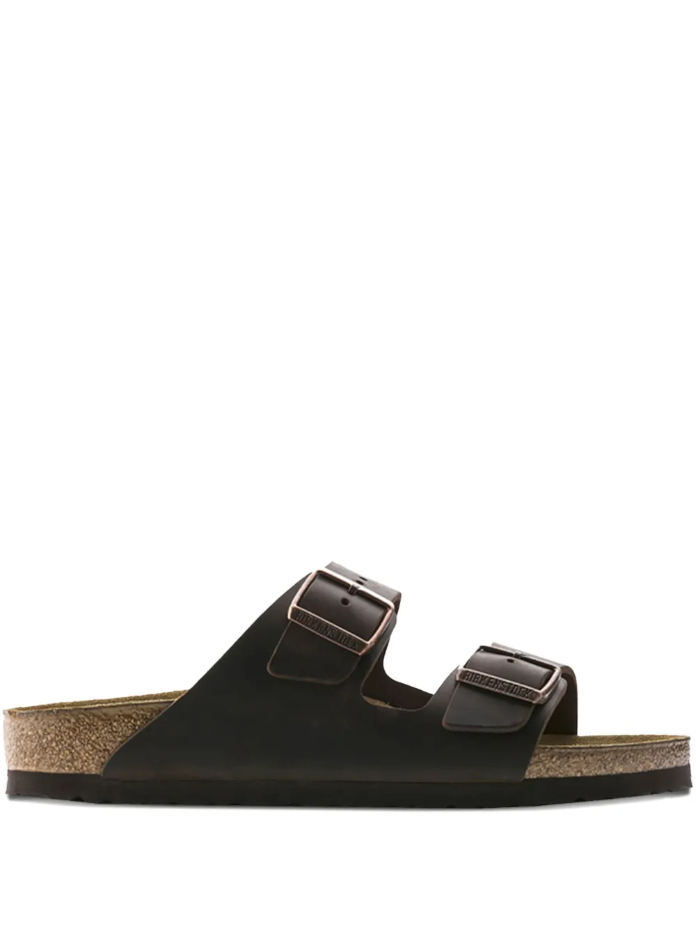 Birkenstock oiled leather buckle sandals Black